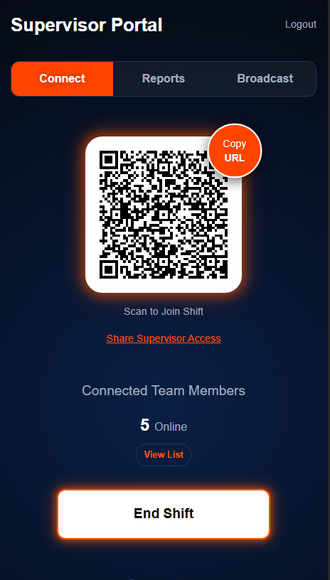 Connect Team App Screen